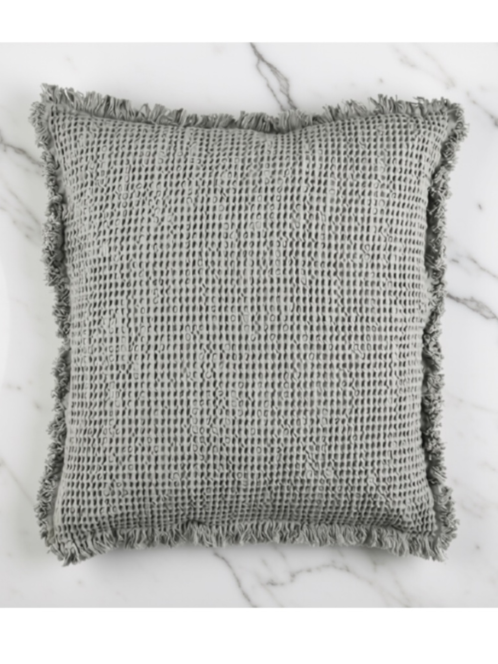 Mud Pie Gray Waffle Weave Pillow Cover Set